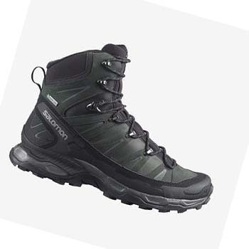 Salomon X ULTRA TREK GORE-TEX Erkek Yürüyüş Ayakkabısı Gri Siyah Yeşil | TR 3575SGL